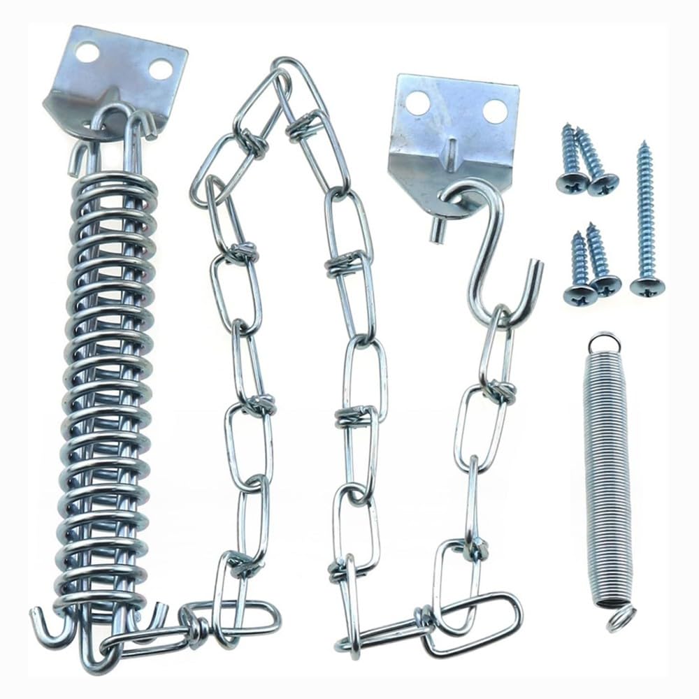 Jnchdghwa Silver Storm Door Chain Spring, Prevent Storm Damage, Screen Door Or Door Closer Protector Heavy Duty Storm Door Hardware