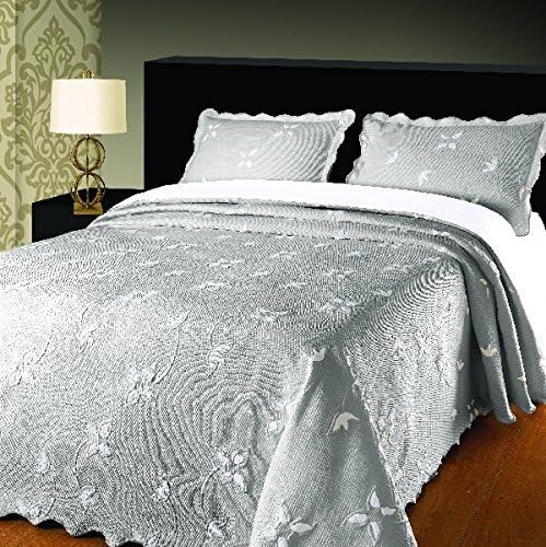 Elainer Home Living Julia Quilted Bedspread, Grey, King