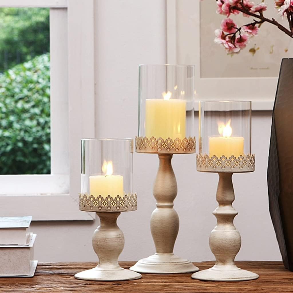 Candle Holder Candlestick Holders Cone Candle Holders Ornaments, Candlelight Dinners Weddings and Anniversaries Decorative Candle Holders Candlestick Holders(A)