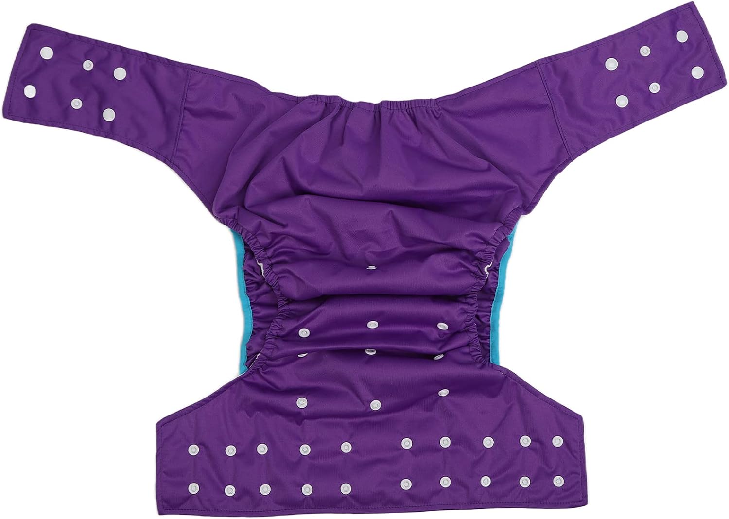 Washable Adult Cloth Diaper, Reusable Adult Nappy with Adjustable Snap Closures, Breathable TPU Fabric for Elderly Care and Incontinence Protection, Purple