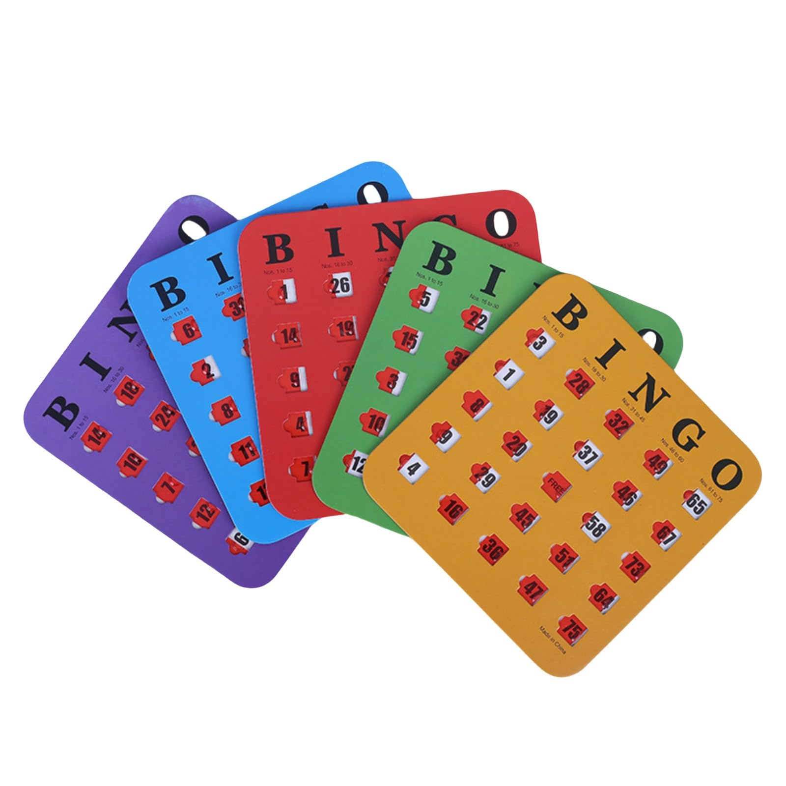 5x Bingo Board Cards for Seniors, Shutter Slide Bingo Cards,Bingo Games for Adults,B/ingo Board Game,B/ingo C/ards Reusable,Logic Thinking Fingertip Party Gamefor Home School Office Gatherings Camping