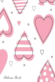Address Book: For Contacts, Addresses, Phone, Email, Note,Emergency Contacts,Alphabetical Index With Pink Hearts Background