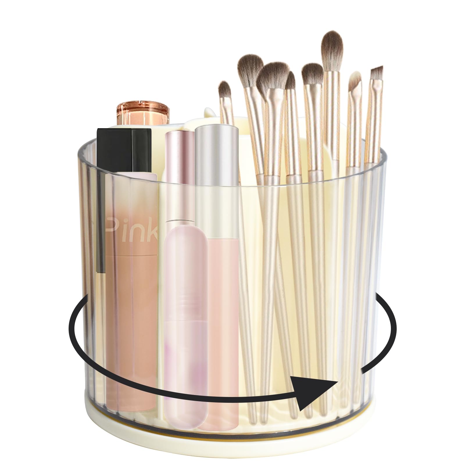 Cylogia 360 Degree Rotating Pen Holder for Desk Stationary Organiser Tidy Organiser Desk Organiser With 6 Compartments for Pencil Makeup Brush Cosmetic Pen Pot for Office School Home