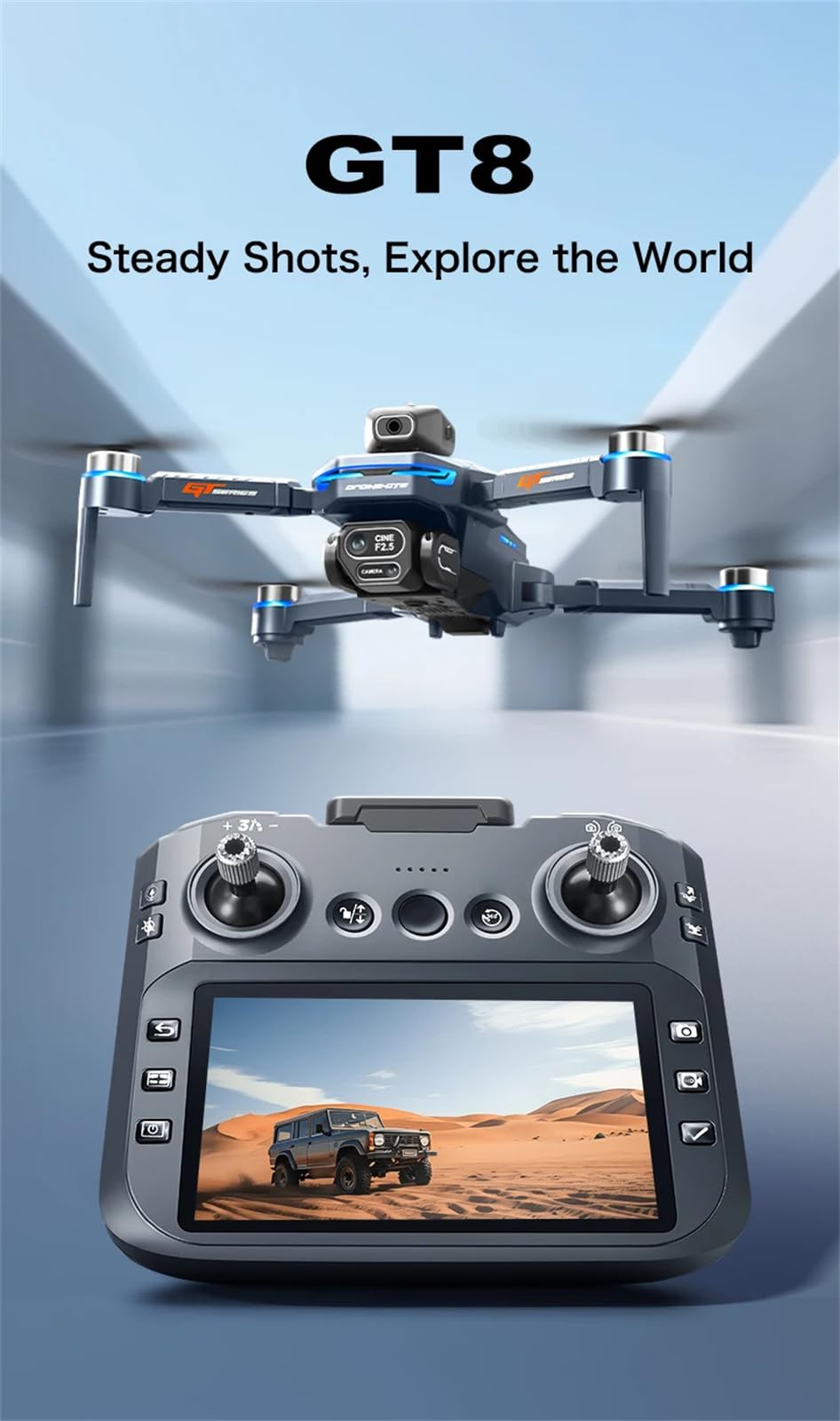 Dron Kamera 4K / 6K HD Unikanie przeszkód Fotografia lotnicza Bezszczotkowy dron z ekranem Składany dron RC czteroosiowy dron,6K