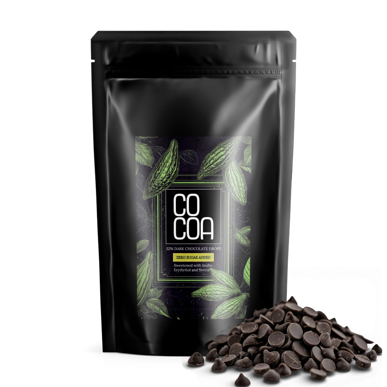 CO COA Dropsy z ciemnej czekolady 52% BIO 1000g – bez cukru, keto, opakowanie XXL