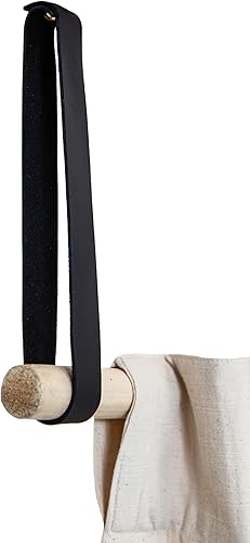 KEYAIIRA - Soporte de barra de cortina montado en el techo de cuero - Perchero moderno para ropa colgante gancho de techo estante de secado de ropa