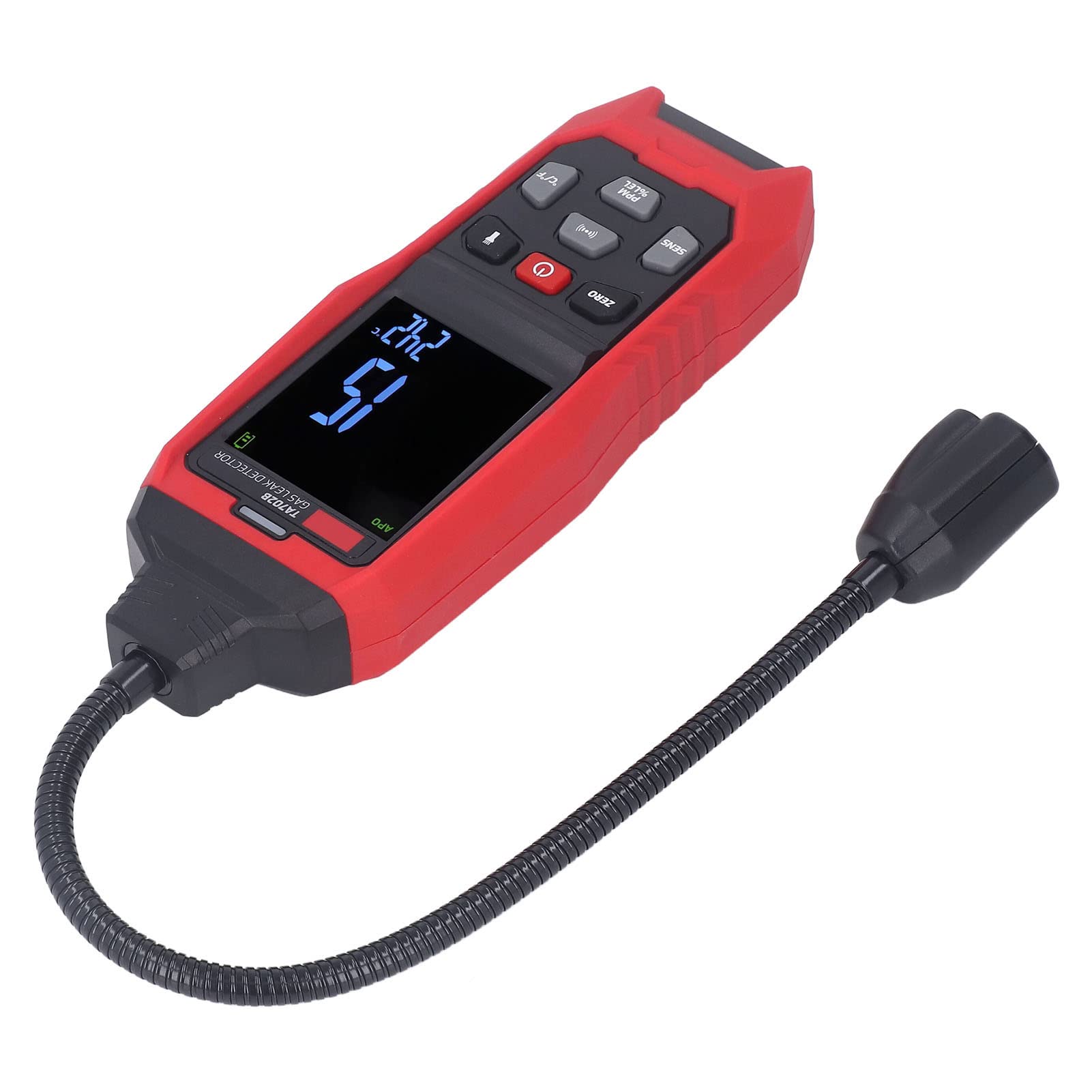 Cocoarm Detektor für Brennbare Gase, Tragbarer Gasleckdetektor mit ABS-Gehäuse, HD-Farbbildschirm, Ton, Licht, Alarm 0 Bis 20 Prozent UEG 0 Bis 9999 PPM für Zuhause, Wohnmobil, Küche, Garage