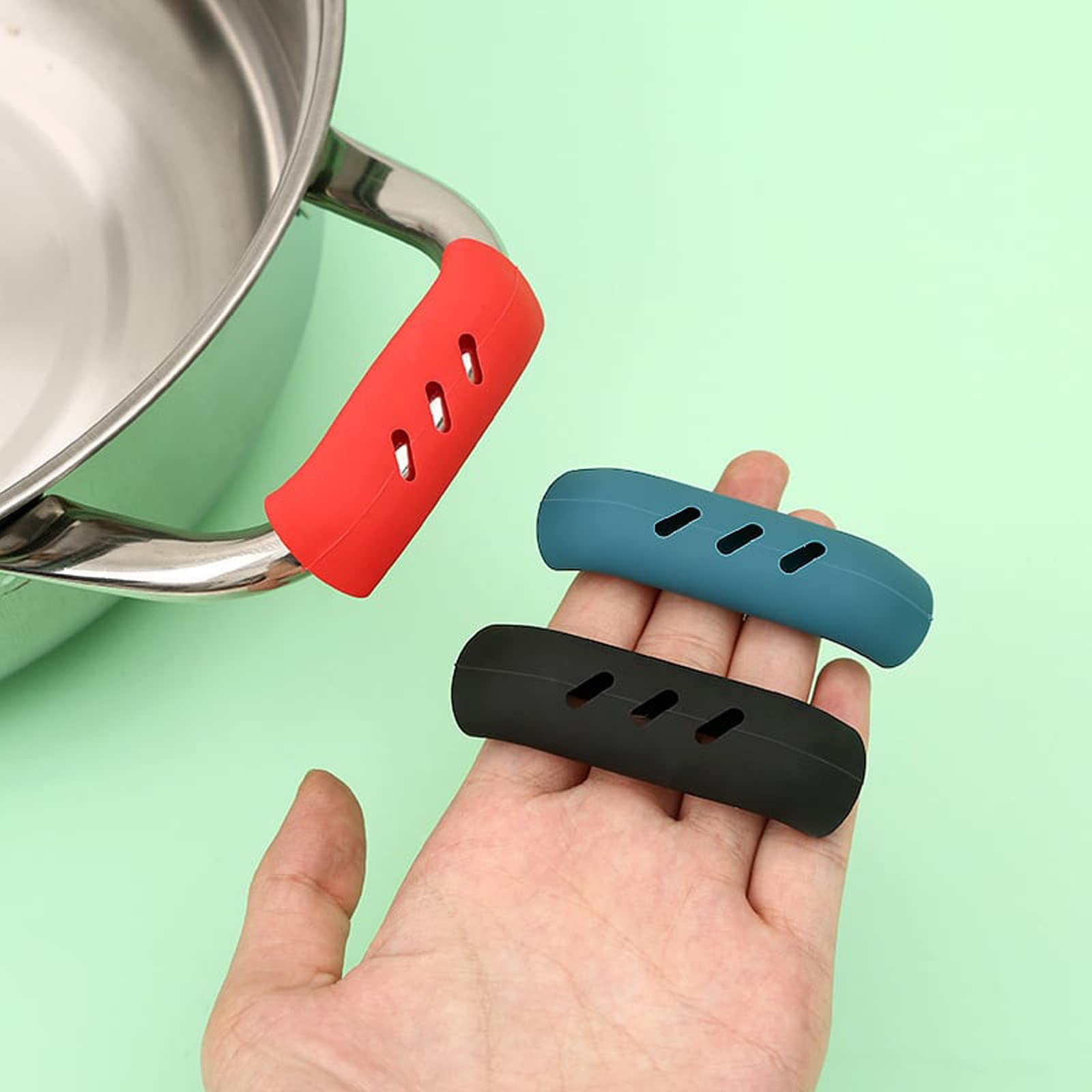 Manchons Silicone Pour Poignées De Casserole - Anti-brûlure Et Antidérapants - Lot De 4