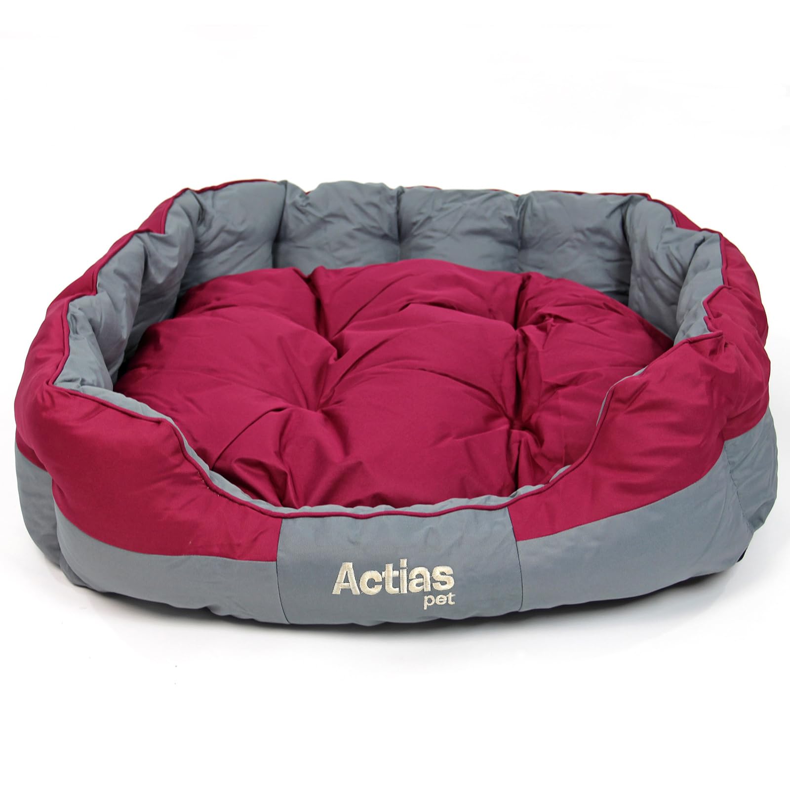 Actiaspet Waterproof Pet Bed - Padded Dog Bed with Reversable Cushion and Easy Clean Surface (Red, X Large)
