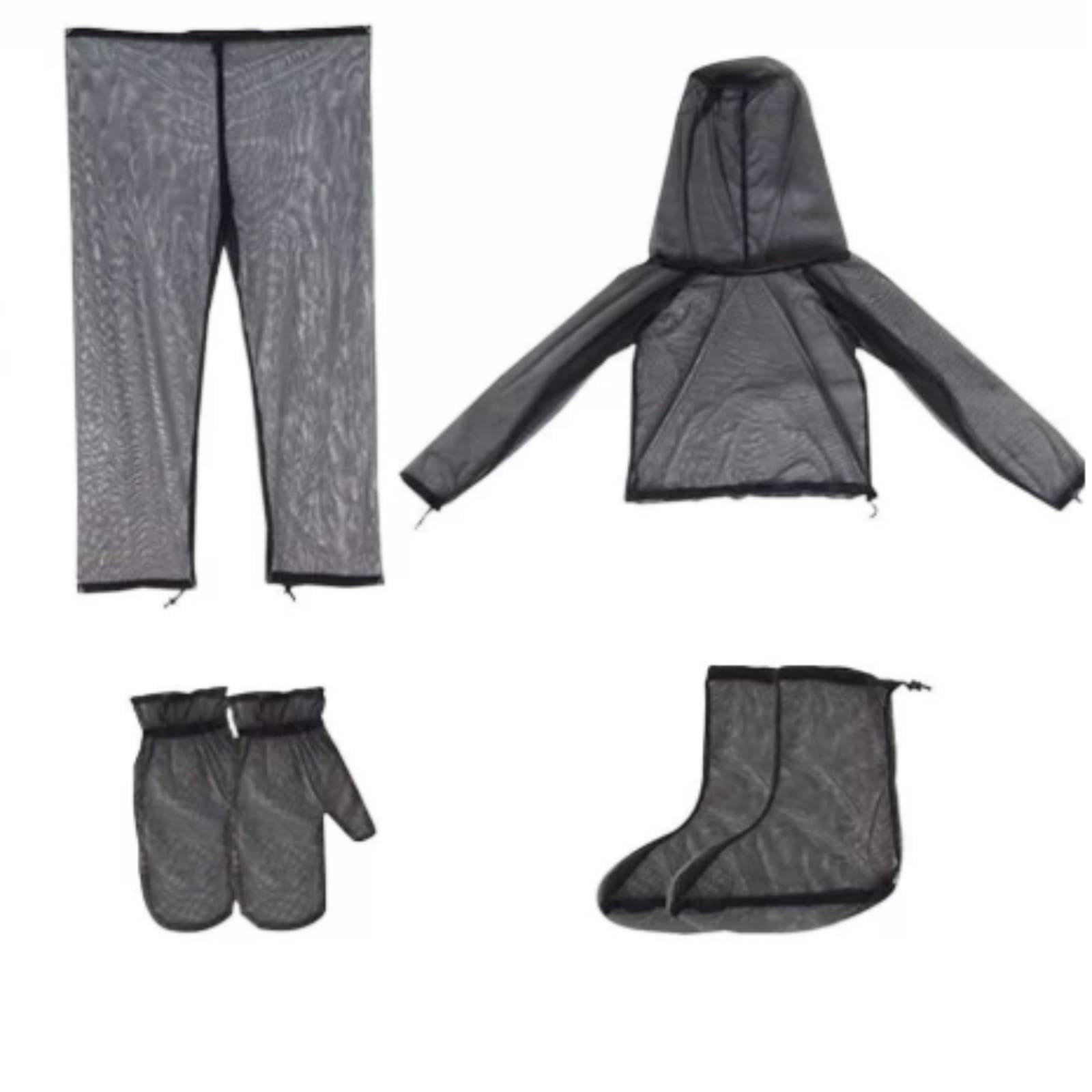 4 Pieces Jacket Pants Socks Set Full Bodytype Coverage Mesh Hooded Suit Lightweight Net Clothing for Anglers, Fishing, Camping, Outdoor Xxl-image-16