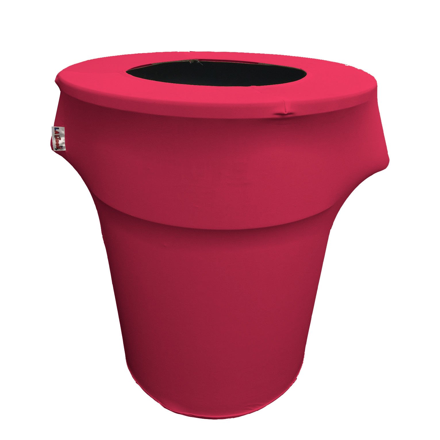 LA Linen Stretch Spandex Fitted Trash Can Cover 44-Gallon Round, Bin Waste Container Cover, Outdoor Indoor Patio Backyard Decor, Fuchsia