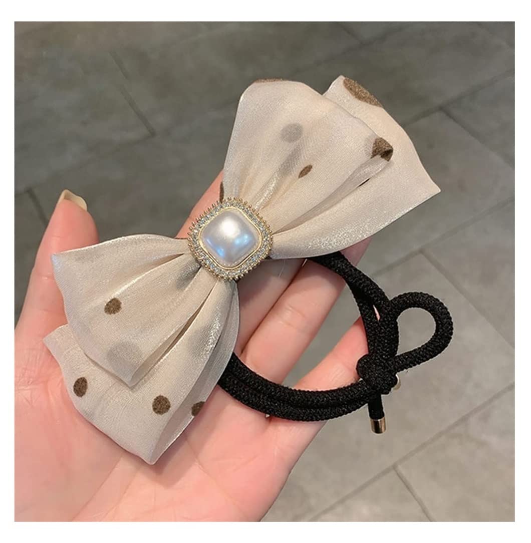 Scrunchies Haargummi 5 STÜCKE Perle Bogen Kopf Seil Pferdeschwanz Haar Ring Gebundenes Gummiband Weibliche Haarschmuck Zopfgummi Elastische