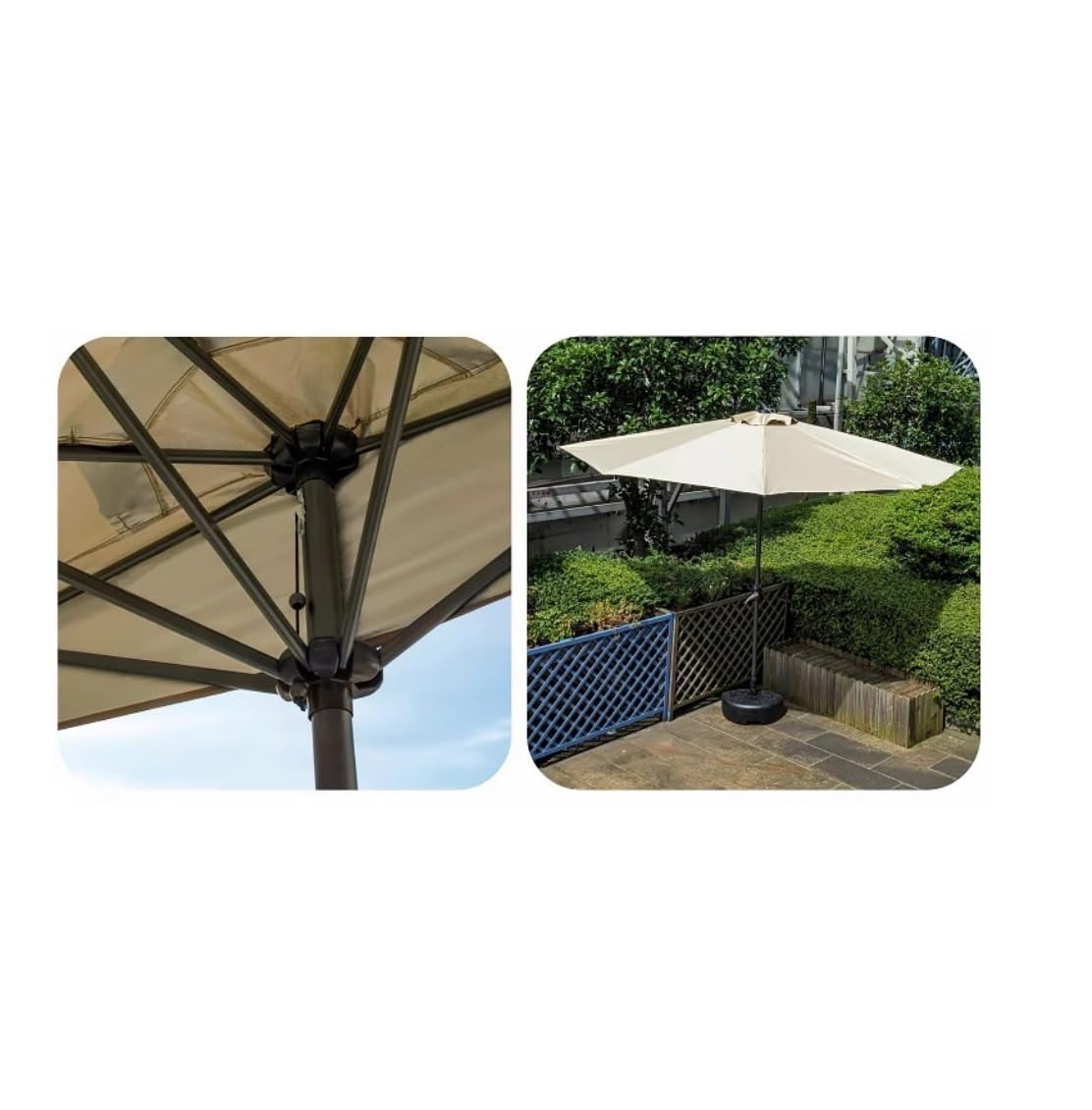 Nowoczesny Parasol Ogrodowy Parasol Ogrodowy 9,8FT Z Półokrągłą Podstawą I Korbą Wodoodporny Zewnętrzny Basenowy Do Ogrodu Na Podwórku Balkon Plażowy