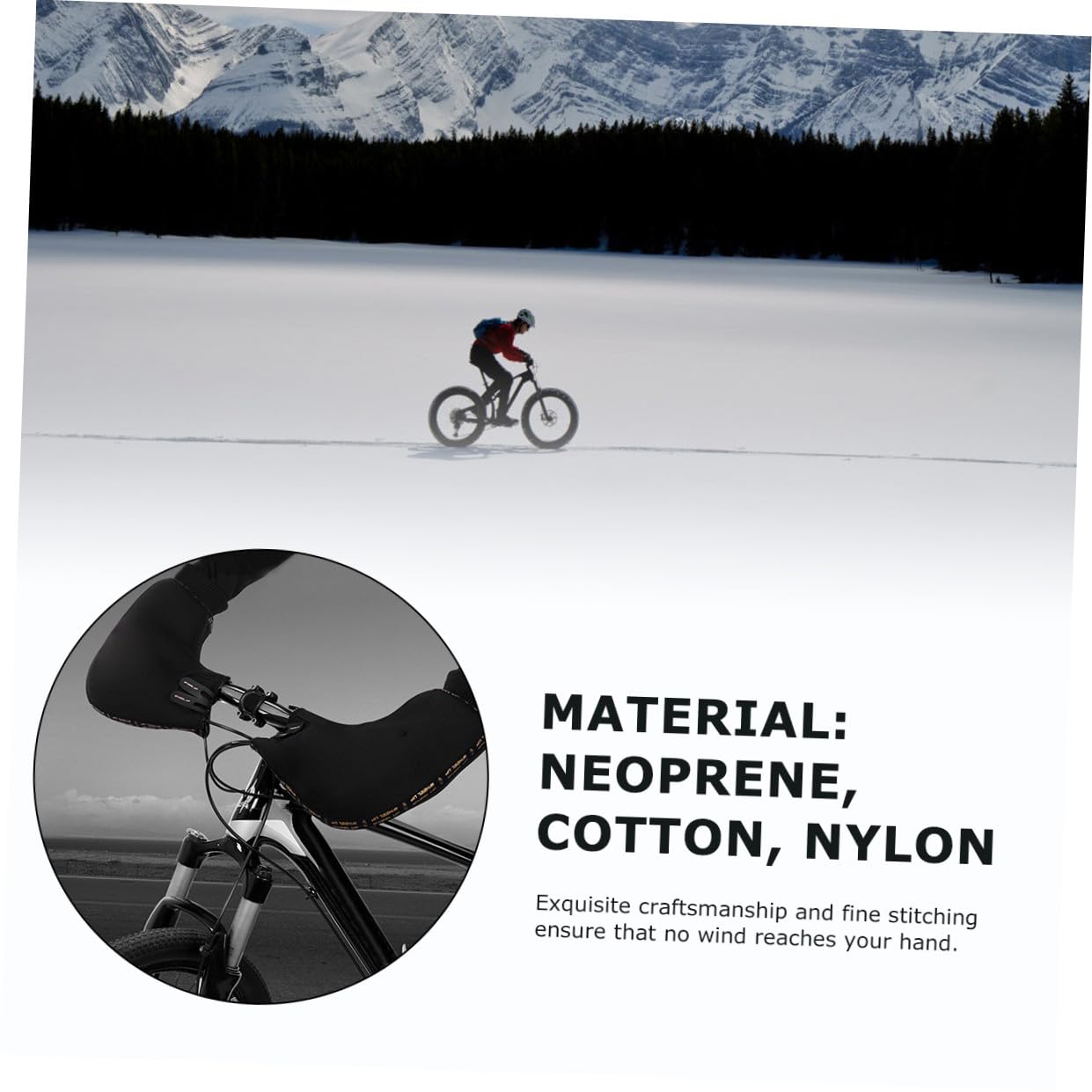 Artibetter Warme Lenkerhandschuhe für Fahrrad und Mountainbike Winddicht und Neopren und Baumwolle Unisex für Kalten Winter 1 Paar