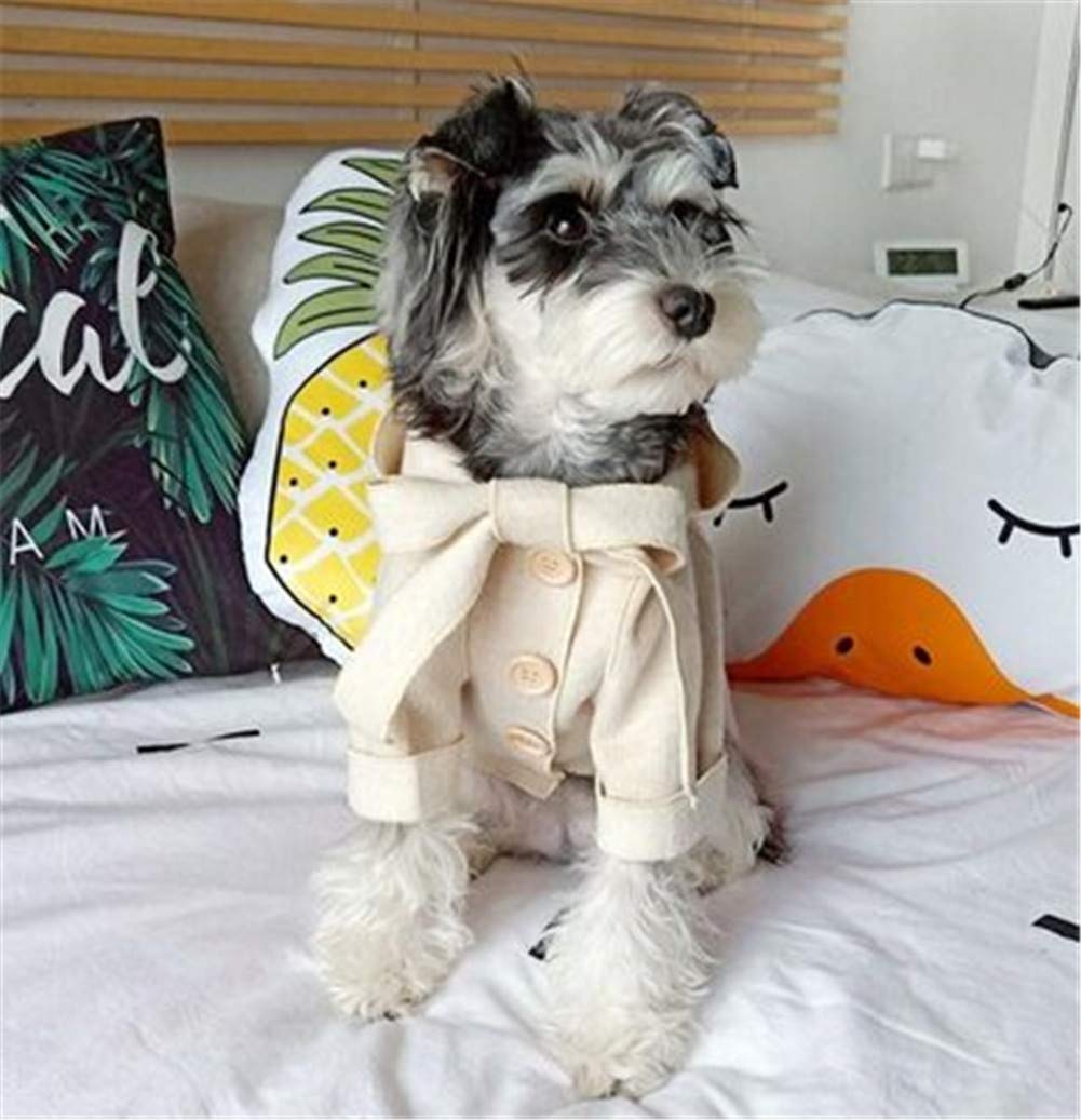 Manteau chaud pour chien beige XL | Vêtement à capuche deux pieds chiot