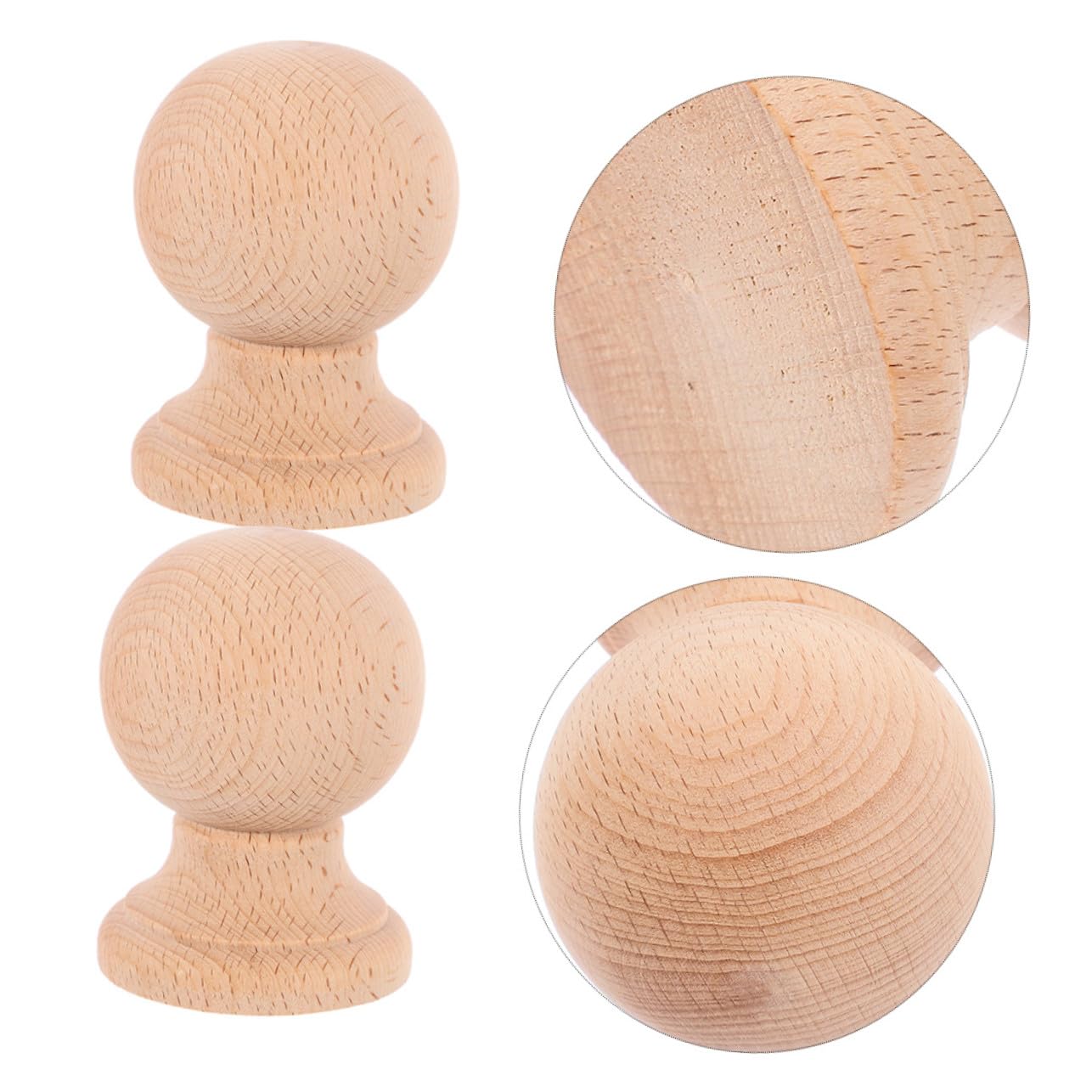 Holibanna 2 Stück Holzkugel Zierknöpfe aus Massiver Holzverarbeitung Elegante Klassische Deko für Möbel und Wohnräume mit Zarter Handwerkskunst