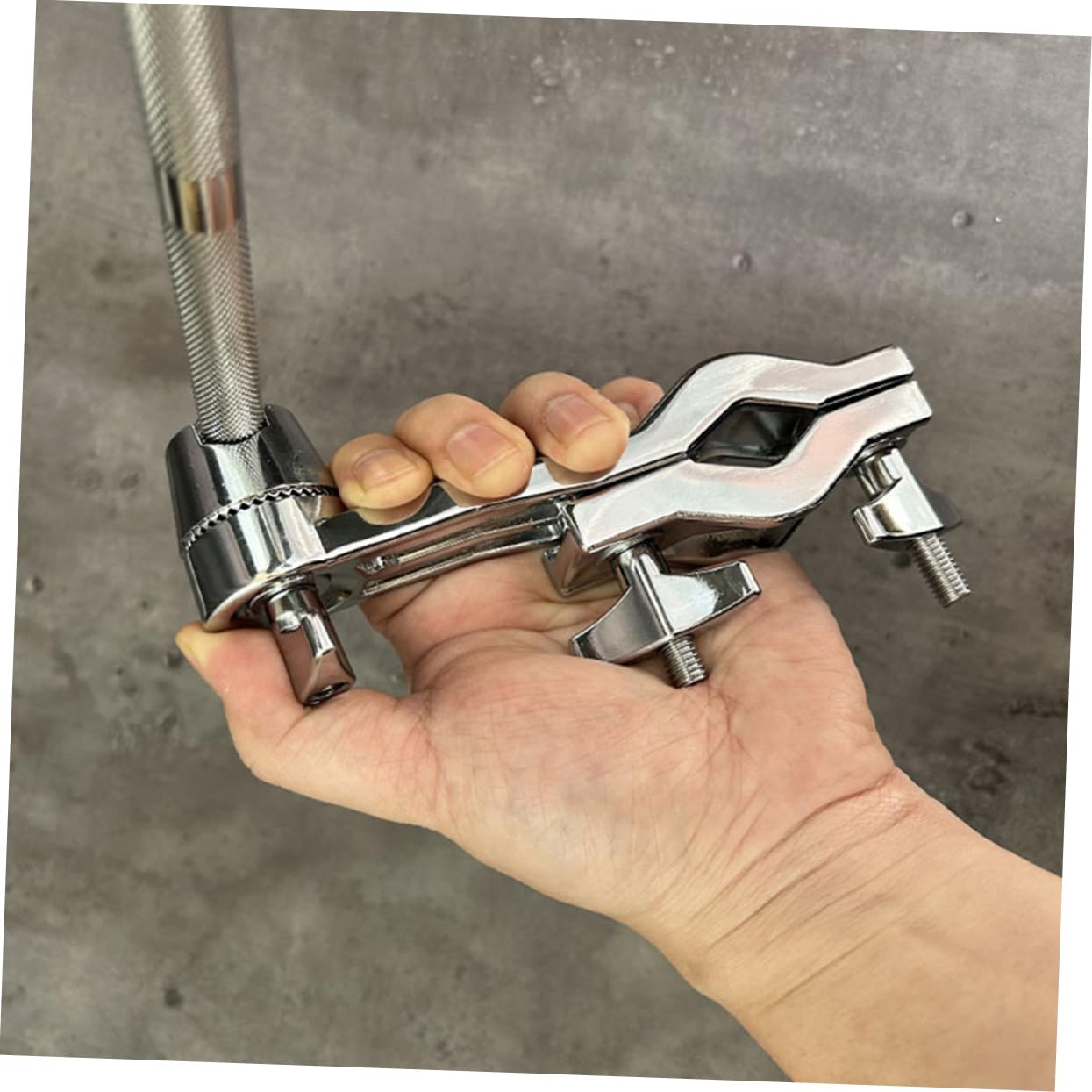 Yardwe Support de Cymbale, Accessoire de Bras Extensible en Acier Inoxydable, Fixation Facile pour Perche de Pied de Cymbale, Usage en Accessoires D’Instruments
