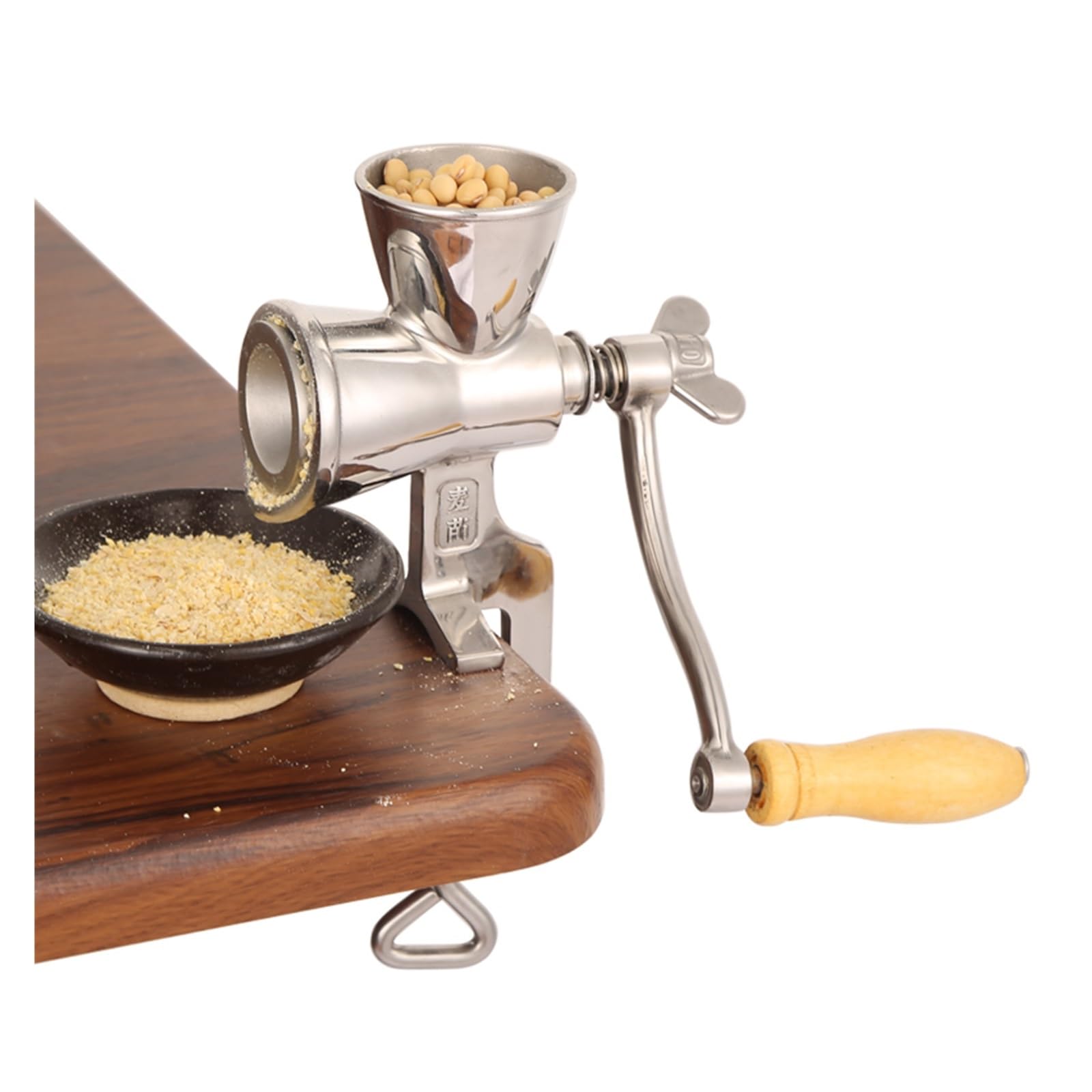 AMZBNEIDI Stainless Steel Hand Meat Grinder for Home Use, 304 Stainless Steel Manual Grain Pepper Mill Grinder for Corn Herbs Wheat Multiple Sizes(M)
