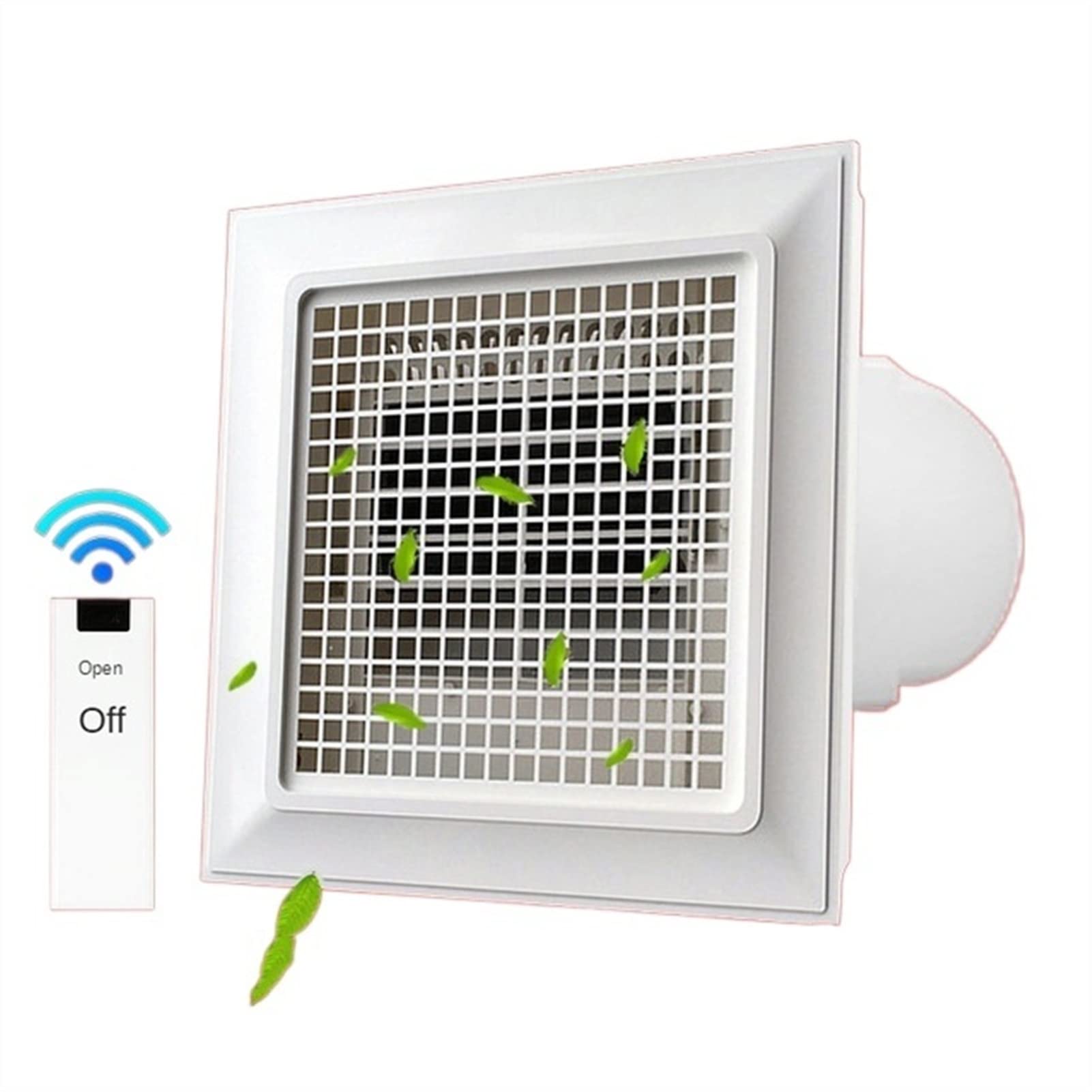Extractor De Aire para Baño, Ventilador De Techo, 30 X 30 Cm, Diseño A Cuadros, Ventilador De Soplado Directo, Silencioso, De Gran Volumen Y con Rejilla Grande.,Without Switch