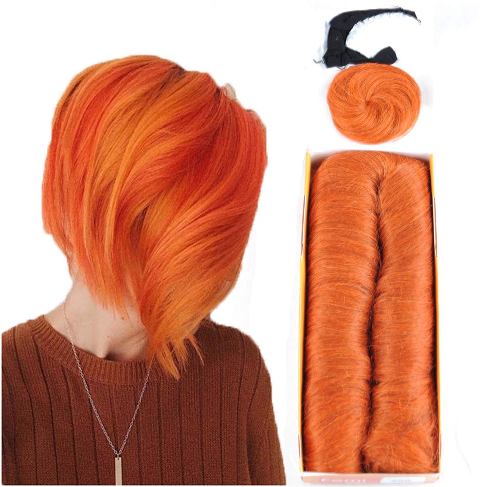 Mayloss 28 Pcs Human Hair Extensions with Top Closure Unprocessed Brazilian Curly Short Virgin Hair Weave Wavy (3" 4" 5" Mix Lenght 100g/pcs 350#