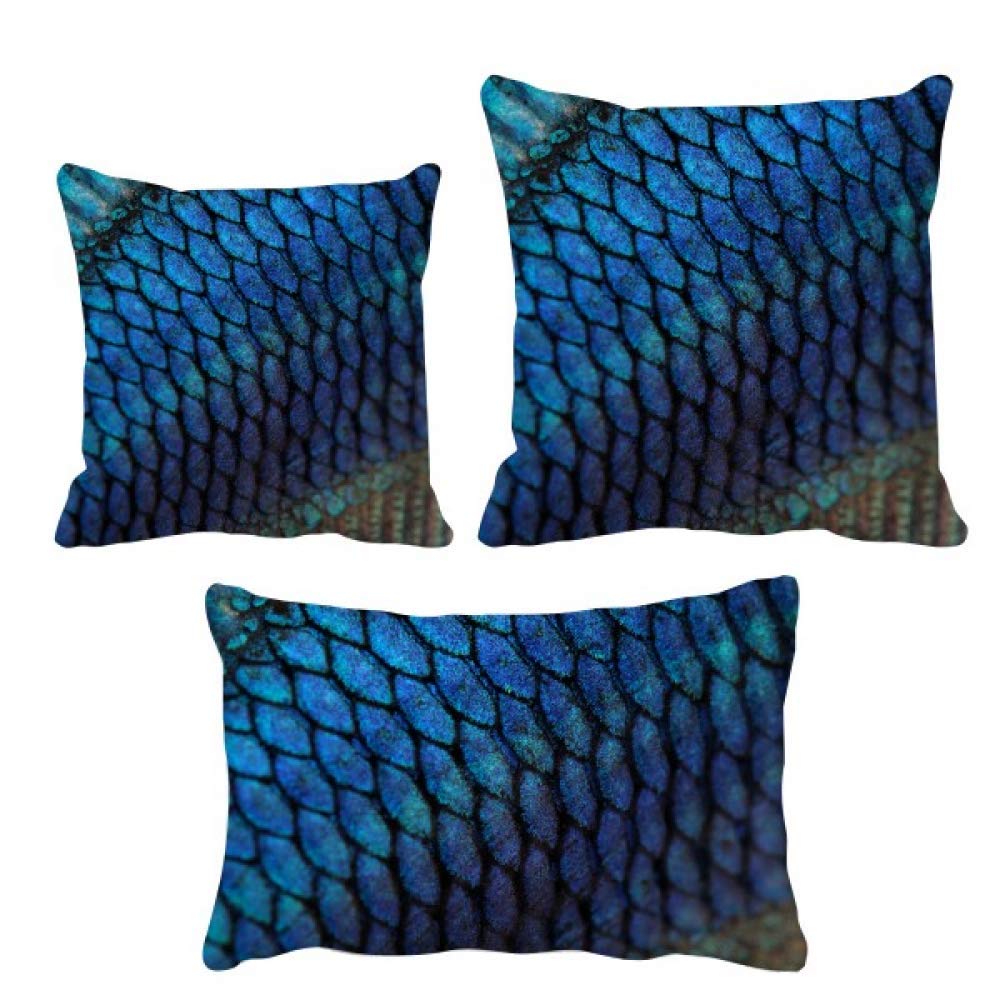 Housse de coussin poisson bleu salon taie canapé motif maritime