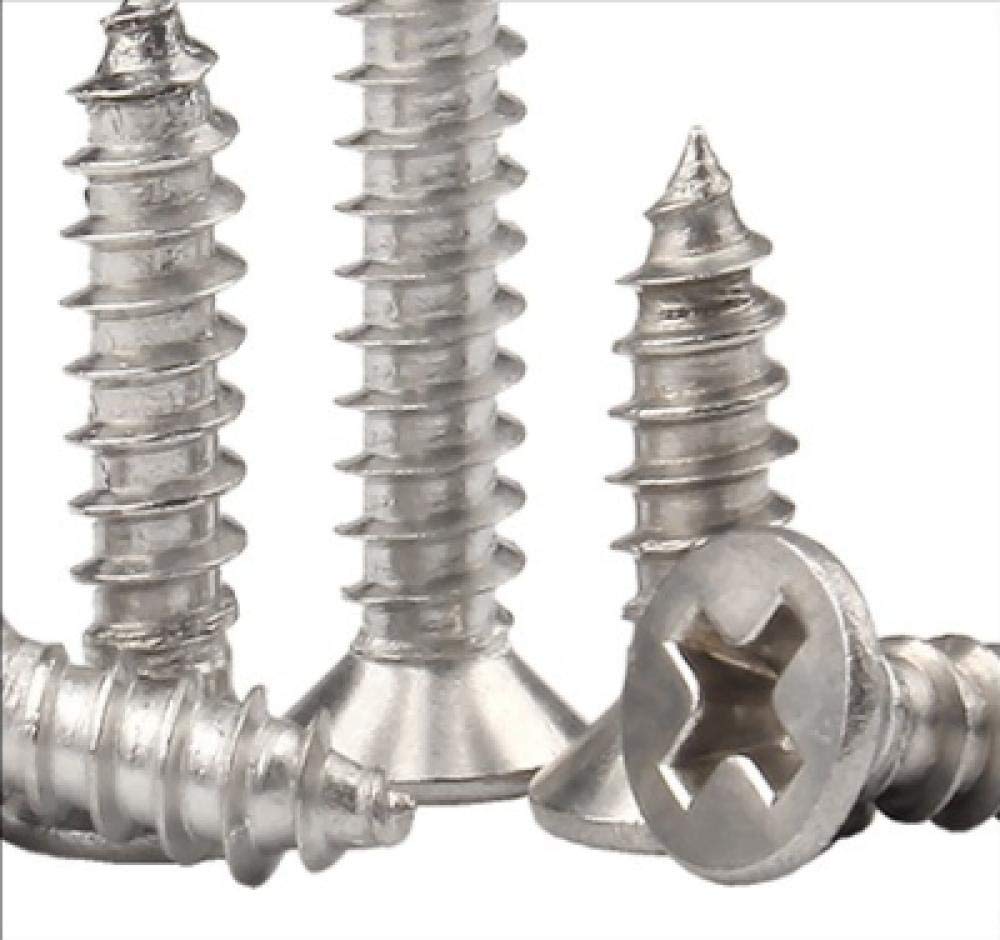 Tornillo Phillips, 304 Stainless Steel Cross countersunk Head Tapping Screws, Cross Flat Head Tapping Screws, National Standard M1M1.2M1.4-M1*5 * 100pcs(M1.5 * 5 * 100)