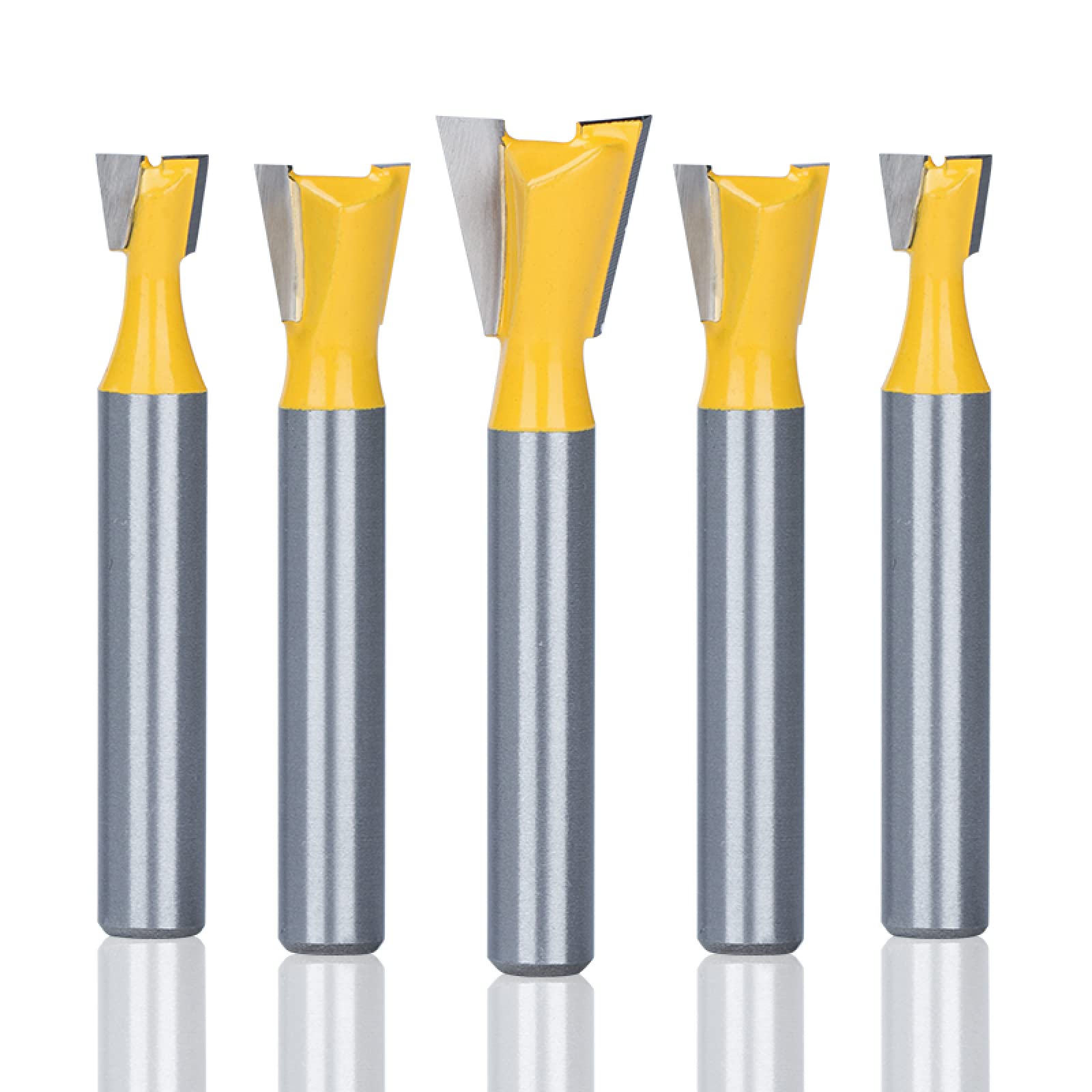 Fresa Per Fresa Per Incisioni Su Legno Con Punta A Coda Di Rondine A Coda Di Rondine Da 1/4,6pcs Set 6.35-22mm
