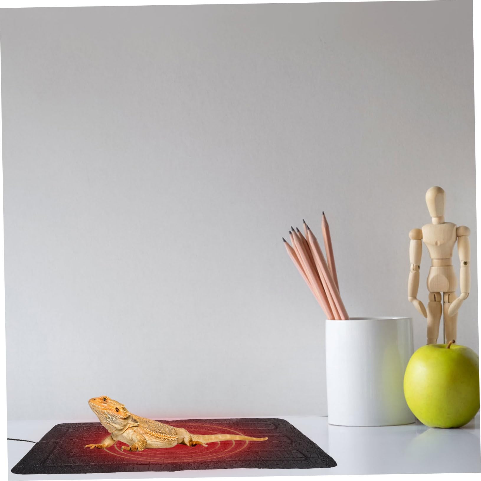 YARNOW Tappetino Riscaldante per Rettili in Pelle Nera Riscaldamento Elettrico, Regolazione a 3 Livelli, per Rettili Anziani e Gravidanza in Terrario o All'aperto