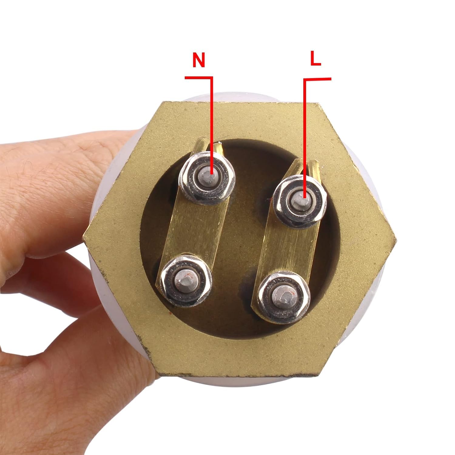 DERNORD Elemento riscaldante in acciaio inox 48V 1500W DC con attacco filettato in ottone BSP da 1-1/4" doppio tipo U