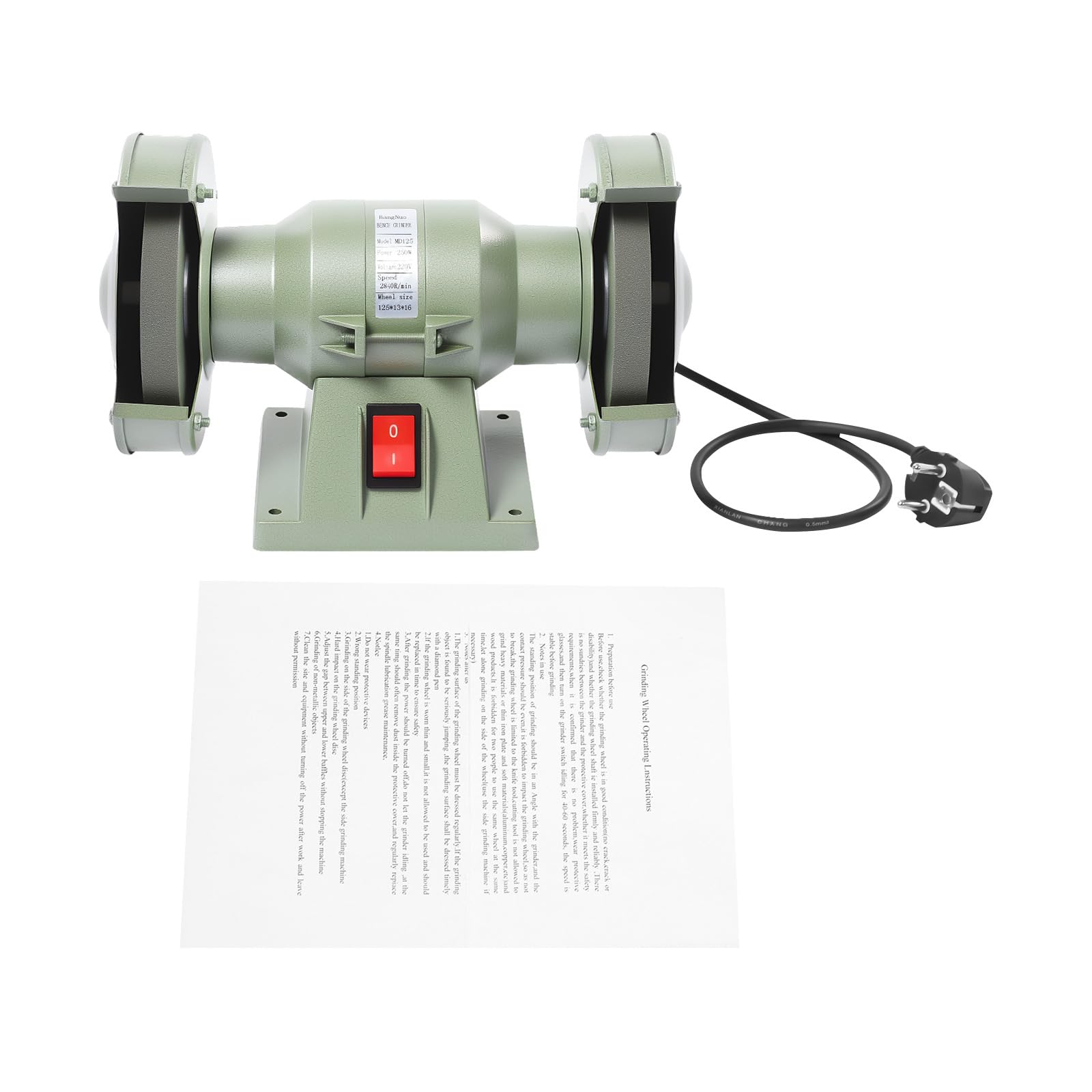 Afilador eléctrico de mesa de 250 W, mini afilador de cuchillos de mesa eléctrico con dos discos abrasivos, para el hogar y el taller