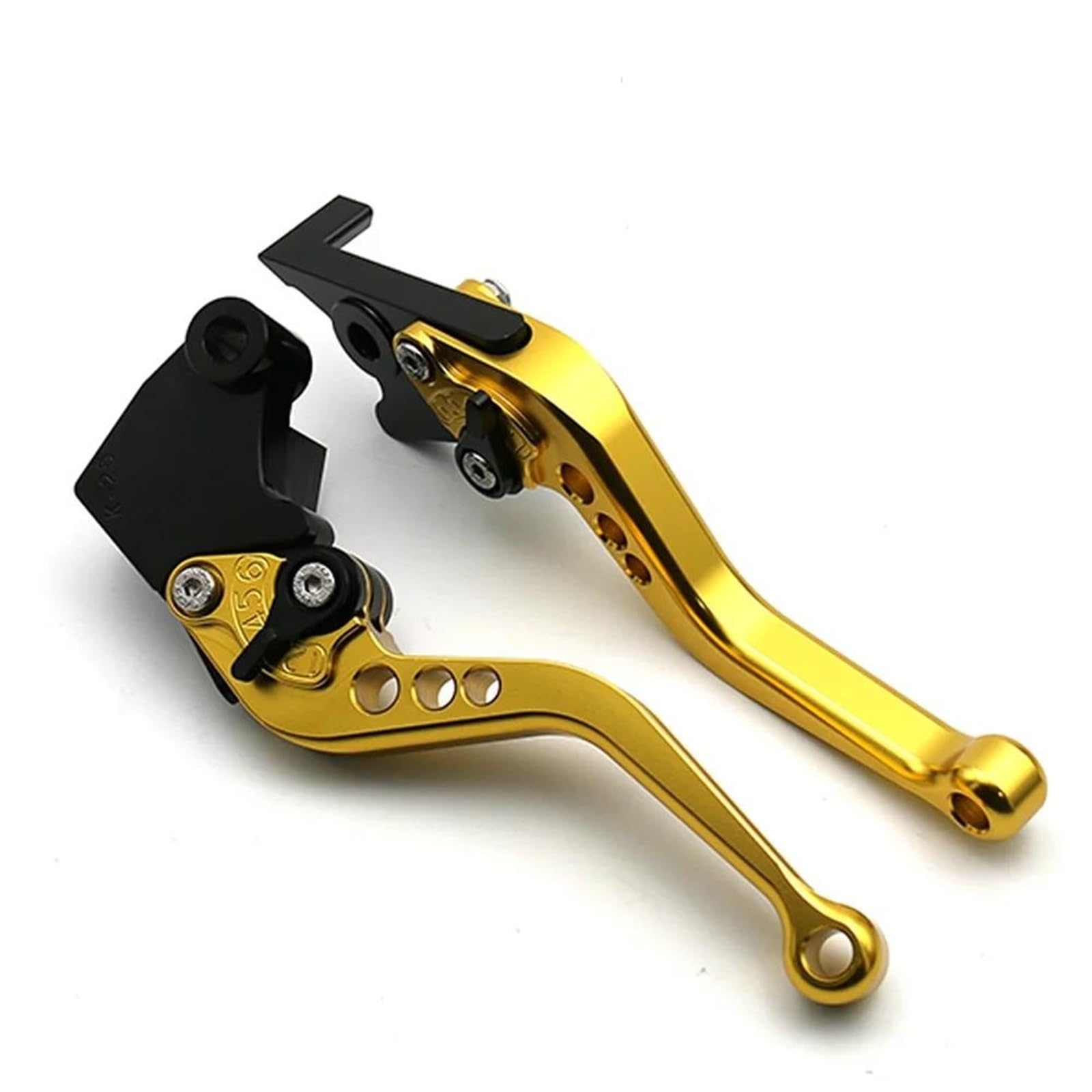 OIAJDSAD for Kawasaki for Ninja 636 ZX-6R ZX6R ZX636 ZX-636 ZX636R ZX-636R ZX6RR ZX-6RR 2005 2006 Motorcycle Long Short Brake Clutch Levers Motorcycle levers Clutch(A Short Gold)