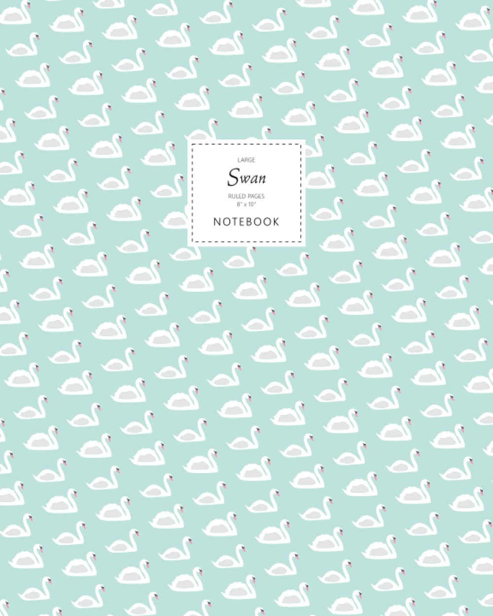 Quick Witted Coconut Swan Notebook - Ruled Pages - 8x10 - Large (Aqua)
