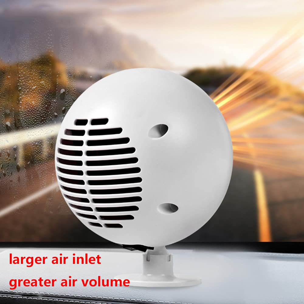 Riloer 12V 120W Tragbarer Auto-Heizlüfter 360 ° Drehbarer Fensterheber Windschutzscheiben-Entfroster Elektrischer Kühler-Heizlüfter