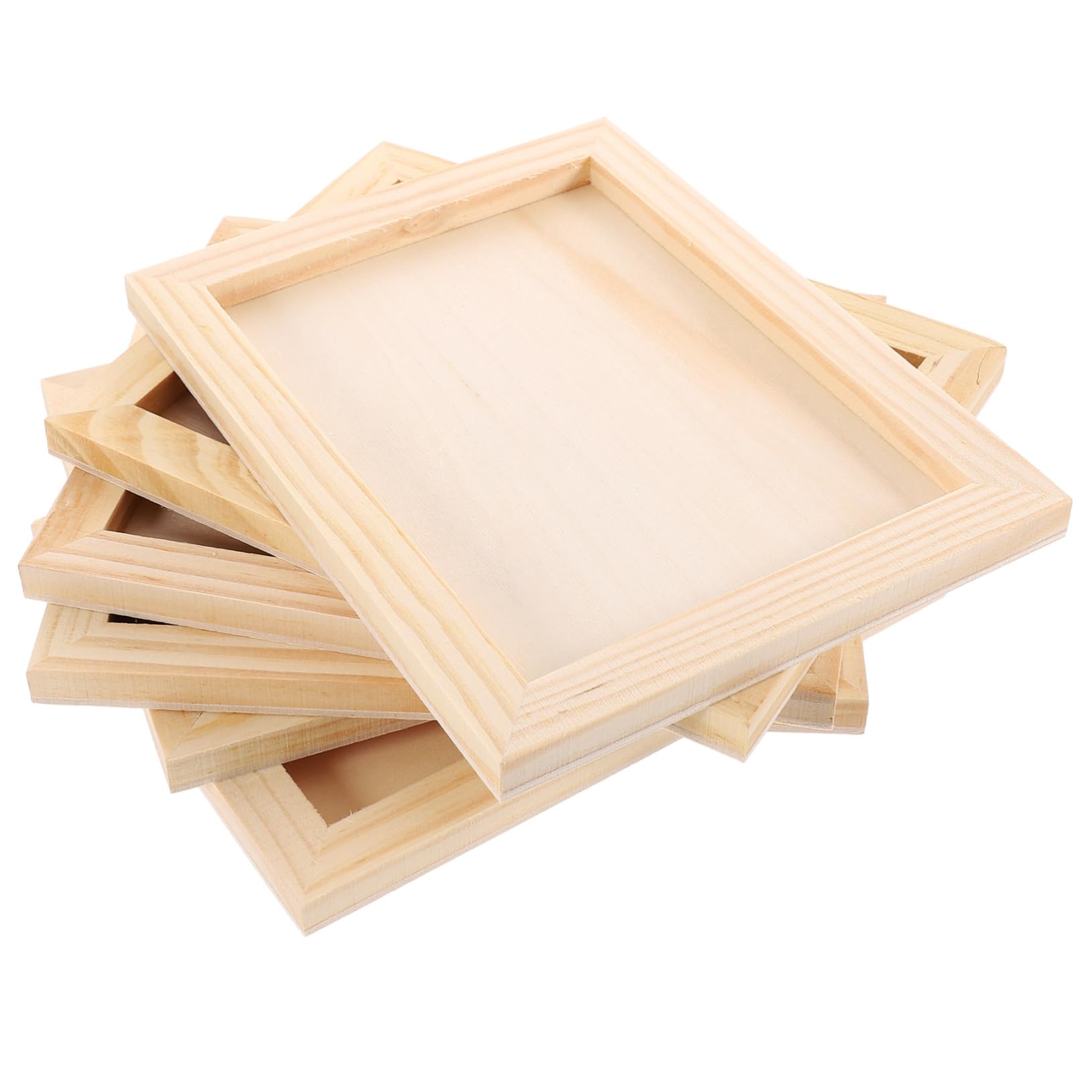 ERINGOGO 6pcs Colorful Mud Frame Mini Picture Photo Frames Picture Frame Square Frames for Decor Clay Craft Frames Wood