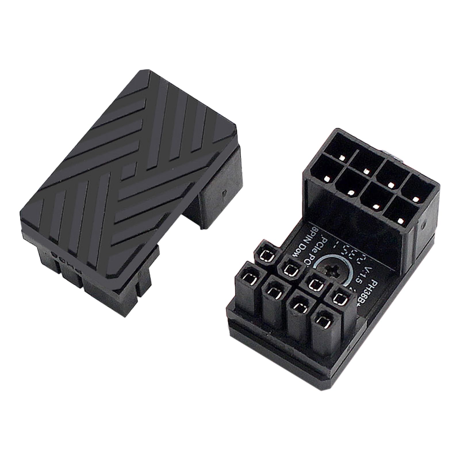 WLGQ 180-stopniowy kątowy 8-pinowy adapter przedłużający GPU – powłoka chłodząca ze stopu aluminium z silikonem termicznym do zarządzania kablami (czarny/typ B)