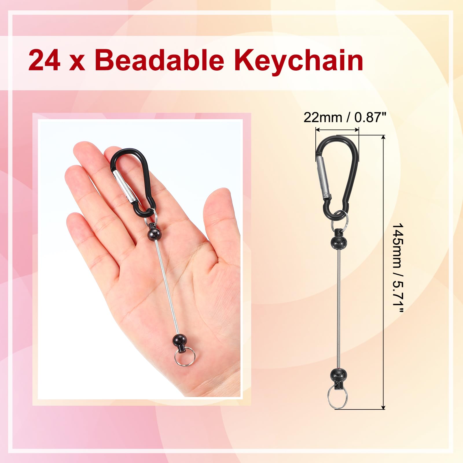 PATIKIL 24 Pcs Beadable Keychains Bars - Image 2