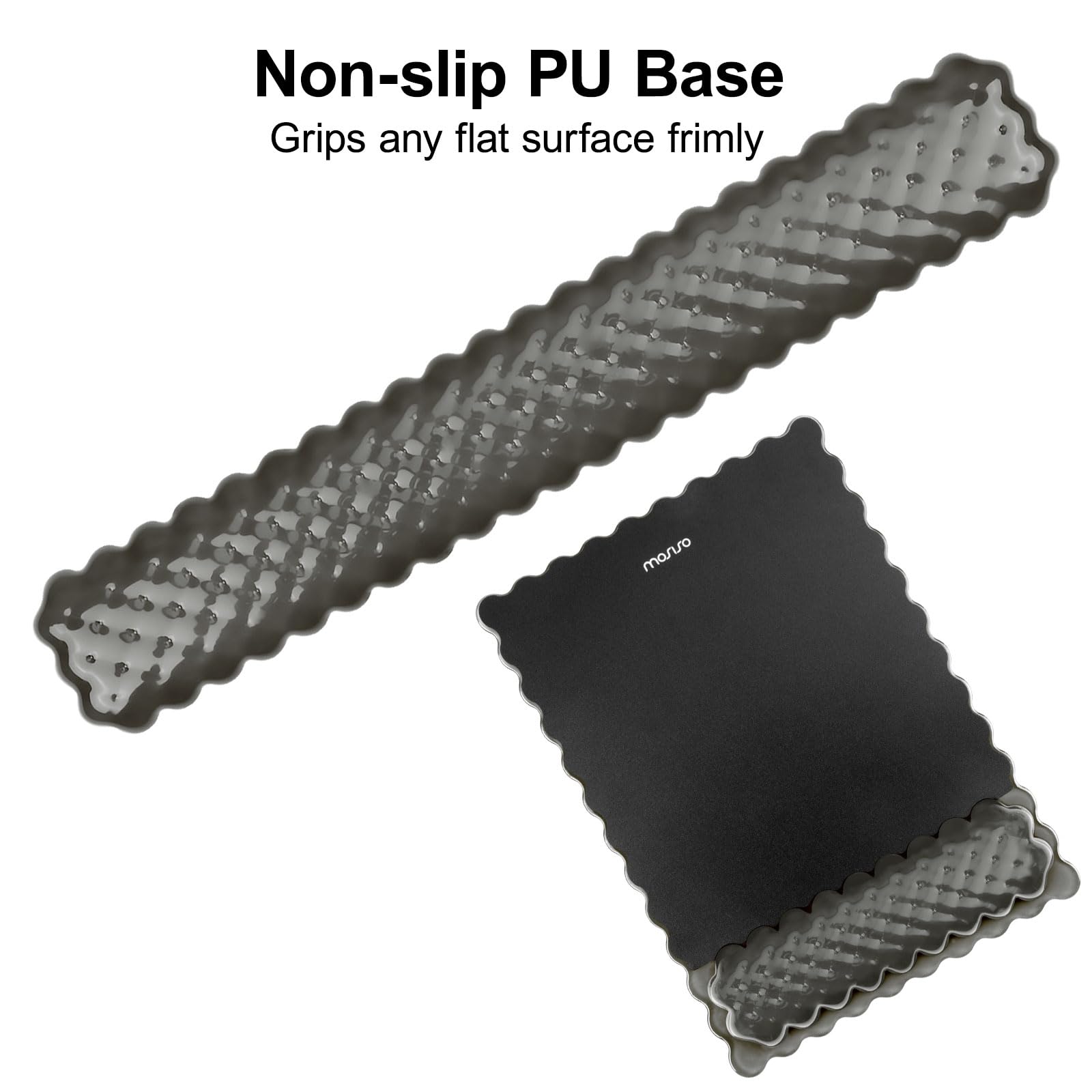 MOSISO Supporto Poggiapolsi Gel Mouse Pad e Tastiera,Tappetino Ergonomico Rettangolare Tastiera e Mouse,Antiscivolo,Morbido e Facile Digitare,Memory Gel Forma Rombo Computer,Laptop,Casa/Ufficio, Nero