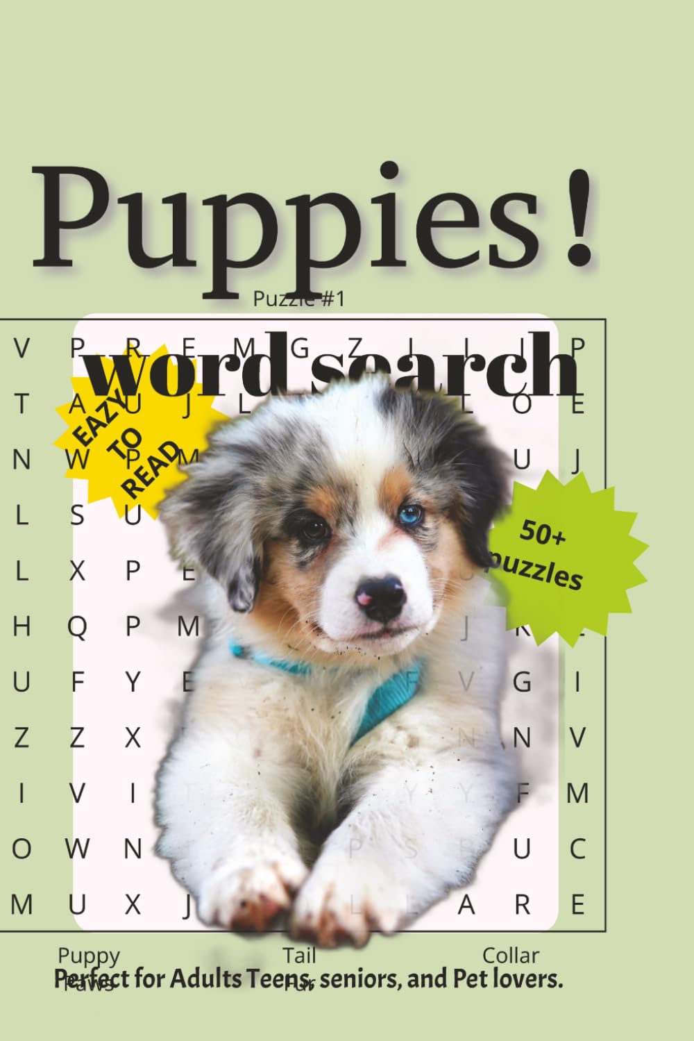 puppies! Word Search: Word Puzzle about breed of Dogs Puppupie 60 puzzles more| 6x9 easyto read good seiors