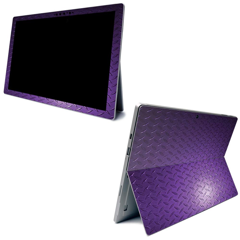 MightySkins Carbon Fiber Skin for Microsoft Surface Pro 7 - Purple Diamond Plate | Textured Carbon Fiber Finish | Easy to Apply, Remove, and Change Styles | Made in The USA