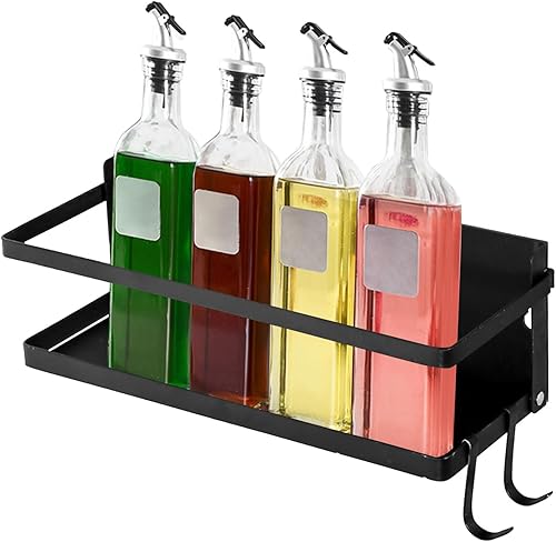 LIHONG Estante magnético para especias, estante magnético para refrigerador, organizador magnético para refrigerador, estante de especias montado en