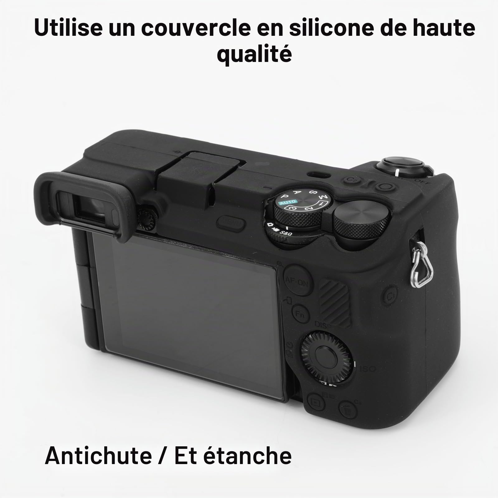 Coque de protection en silicone pour Sony A6700 - Accessoires avec 2 films de protection d'écran - Protection d'objectif amovible pour appareil photo numérique Sony A6700