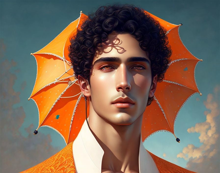 Poster Toile Sans Cadre SERENDIPITP 58 x 90 cm Impression d'Art Homme au Parasol