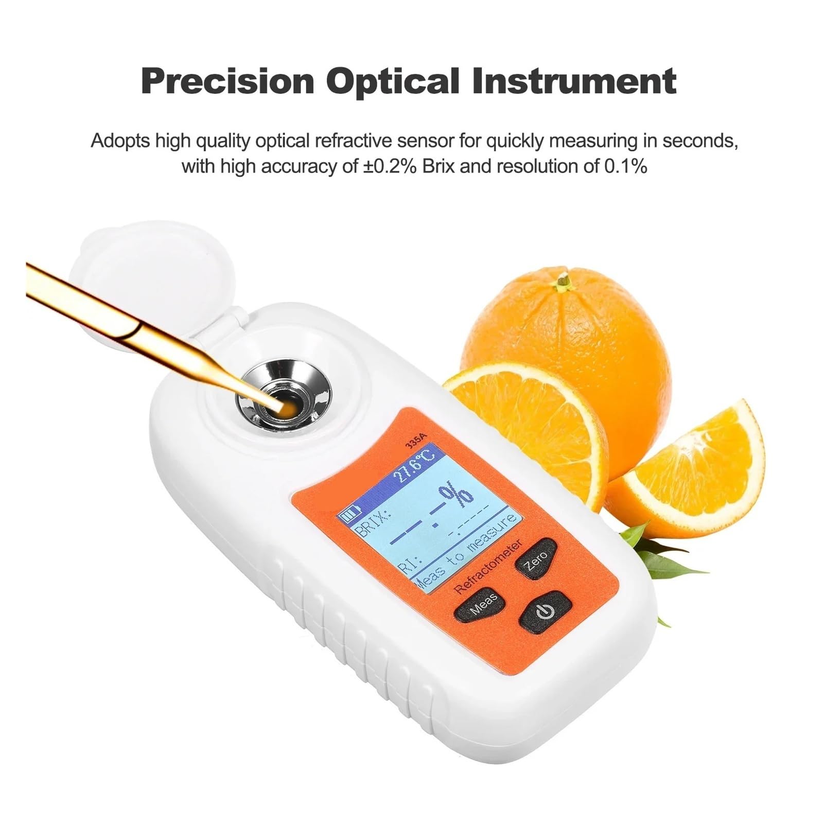 Digitales Refraktometer ATC Zuckerprozenttester, 0–35% Brix-Zuckerkonzentrationsdetektor, Honig-Saccharometer Schnelle Reaktion