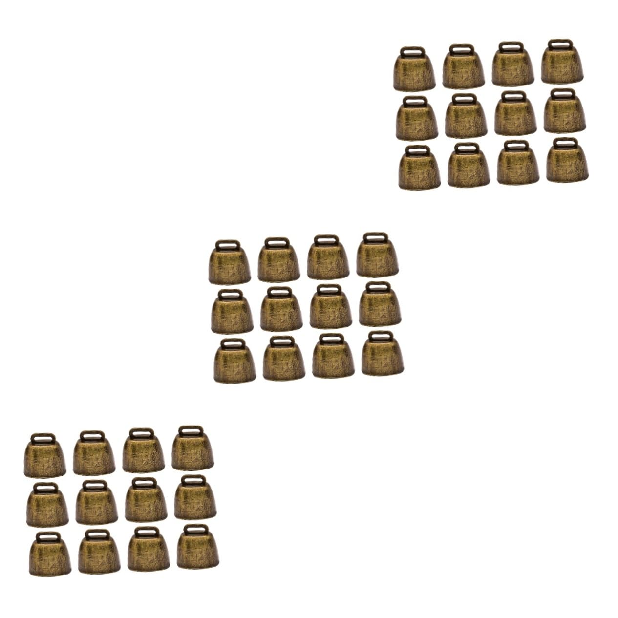 VANZACK 3sets Horse Hanging Bells Iron Material Craftsmanship Loud Sound Vintage Colors Unique Shape 12pcs*3