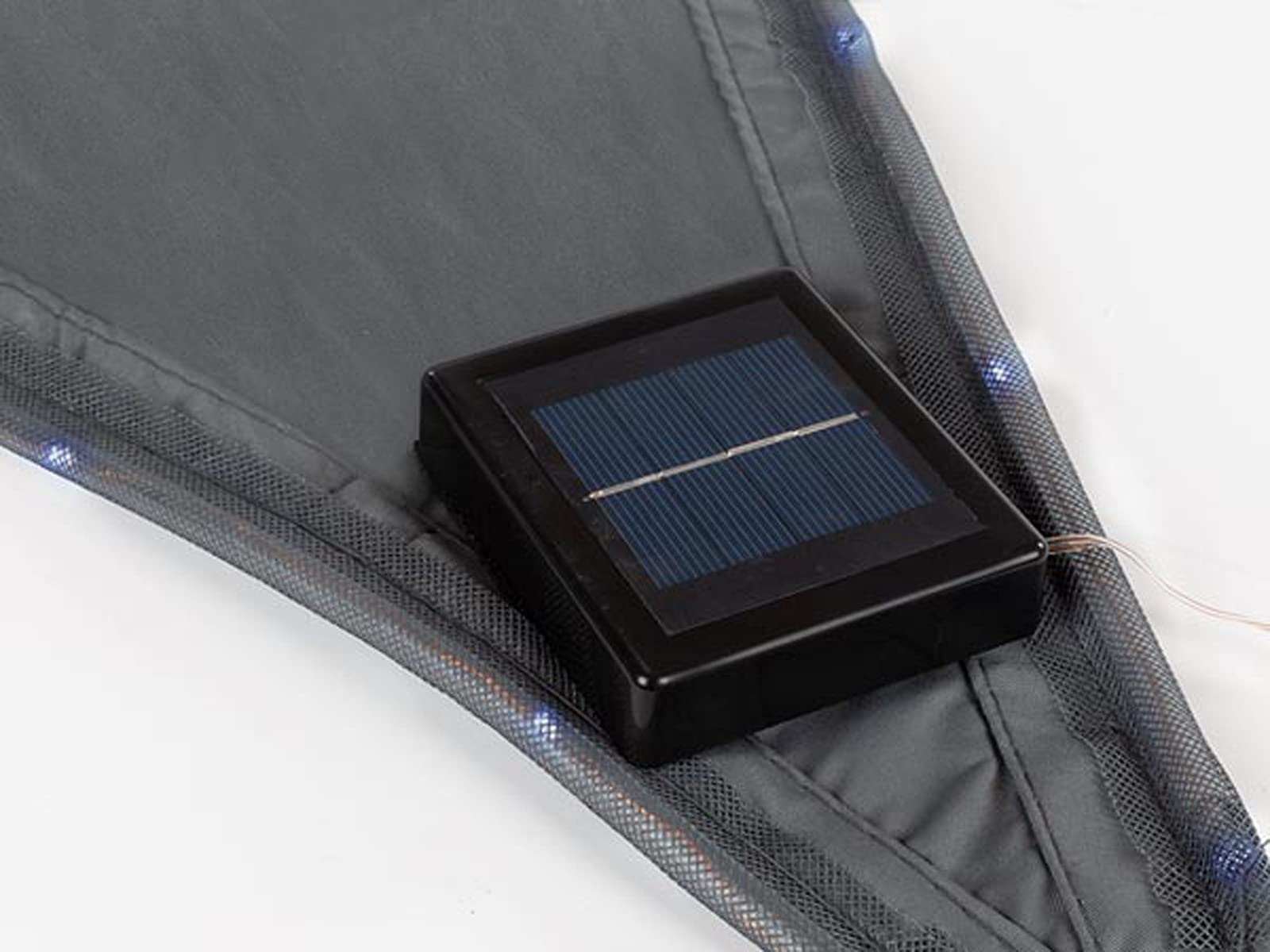 Solar Anthrazit dźwiękowy z 107 diodami LED, 360 x 360 x 360 cm, wodoszczelny, ze zbiornikiem Ösen