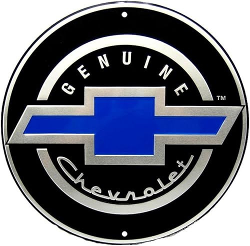 Signs 4 Fun Letrero redondo Letrero de pajarita Chevy 12 pulgadas de diámetro Cartel de aluminio en relieve Fabricado en los Estados Unidos