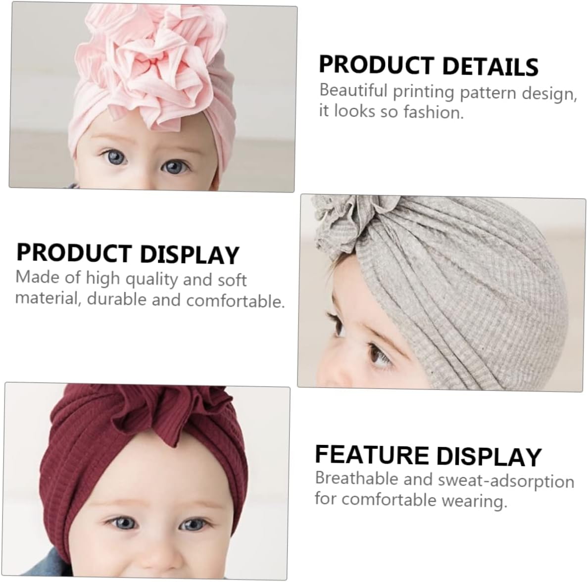 Sets Newborn Beanies Hat Bowknot Knitted Cap for Boys Girls Soft Yarn Bonnet Adorable Accessories Air Permeable Pcs Random