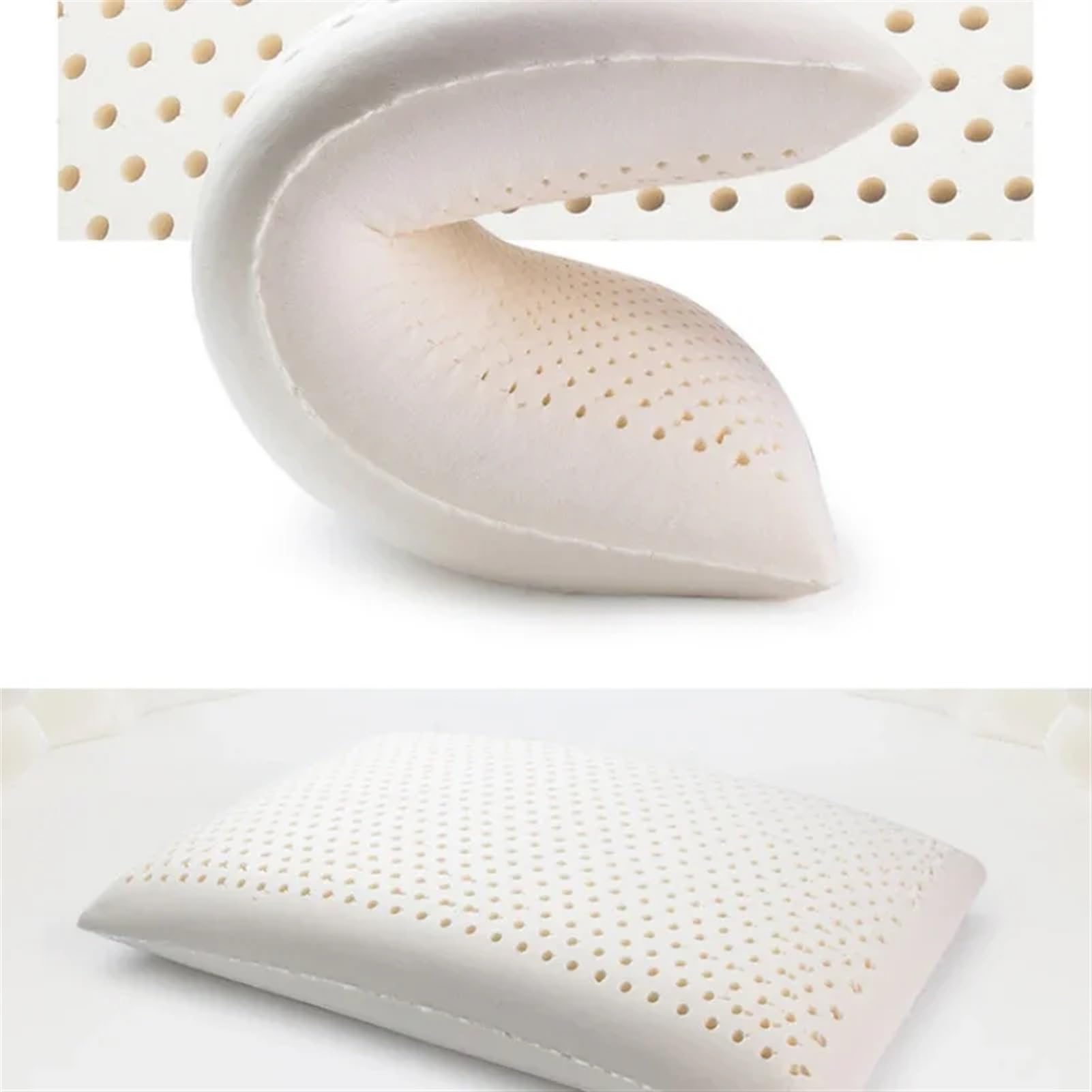 Cuscino in lattice naturale per supporto cervicale classico a reticolo cervicale (60 x 40 x 12) – ideale per un sonno sano e sollievo dal dolore