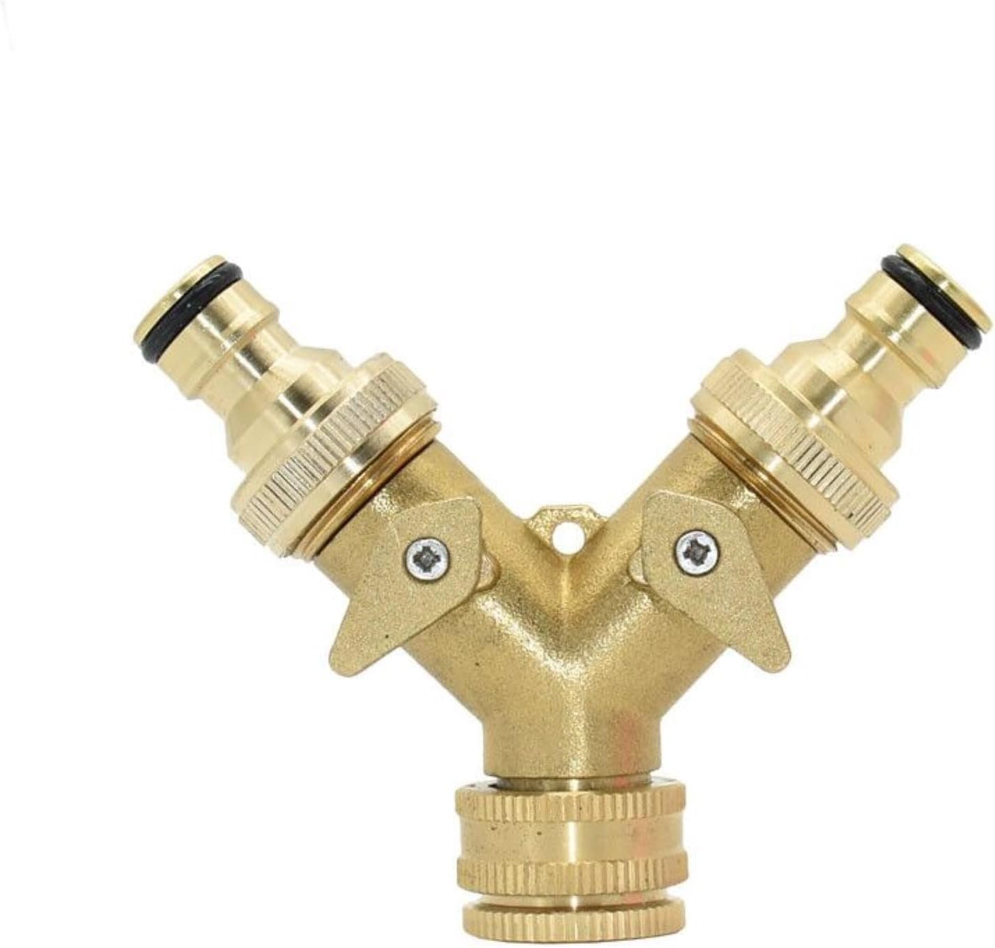 Sdoppiatore per tubo da giardino, valvola di irrigazione a 2 vie, struttura in rame G1/2 G3/4