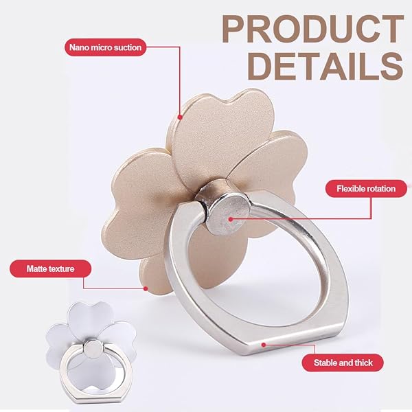 4 Pcs Cell Phone Holder Stand Holder Flower Ring Mobile Phone Finger Grip 360° Rotatable - 2